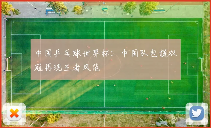 中国乒乓球世界杯：中国队包揽双冠再现王者风范